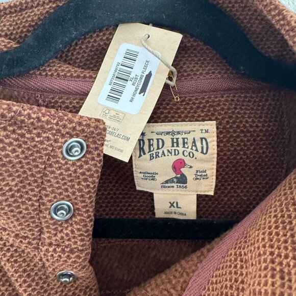 Red Head Honeycomb Fleece Pullover Rust Brown Men's XL - Picture 3 of 3